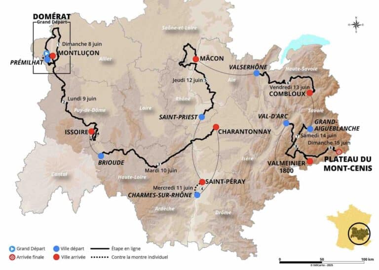 Critérium du Dauphiné 2025 : Un parcours montagneux et spectaculaire avant le Tour de France