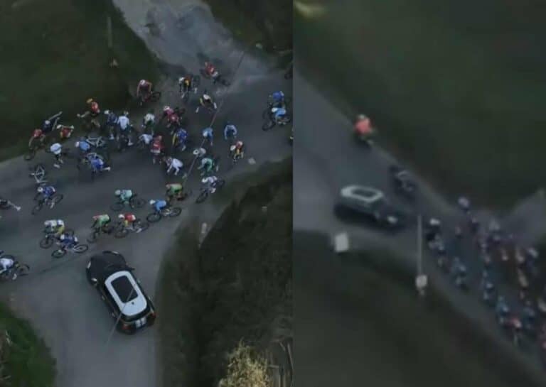 Étoile de Bessèges 2025 : Chute et abandon de Maxim Van Gils après un incident avec une voiture