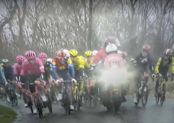 Paris Nice 2025 étape 4 la course neutralisée à 45 kilomètres de l'arrivée