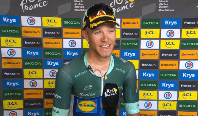 Tour de France 2025, étape 8 : Jonathan Milan : « Gagner avec le maillot vert, c’est encore plus spécial »