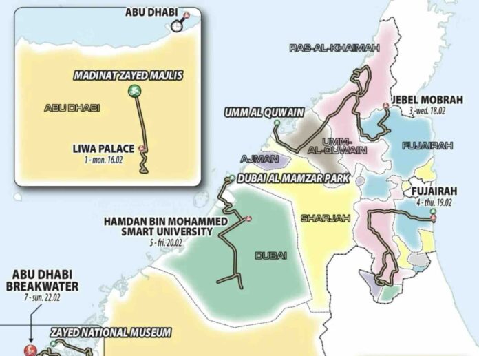 UAE Tour 2026 parcours profils etapes