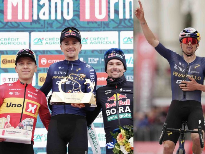 Milan Turin 2026 Tom Pidcock s'impose en costaud devant Johannessen et Roglic