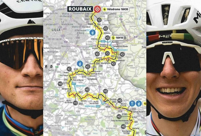 Paris Roubaix 2026 parcours engagés favoris