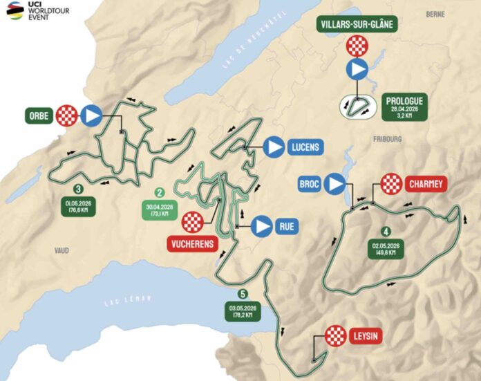Tour de Romandie 2026 parcours profil des étapes