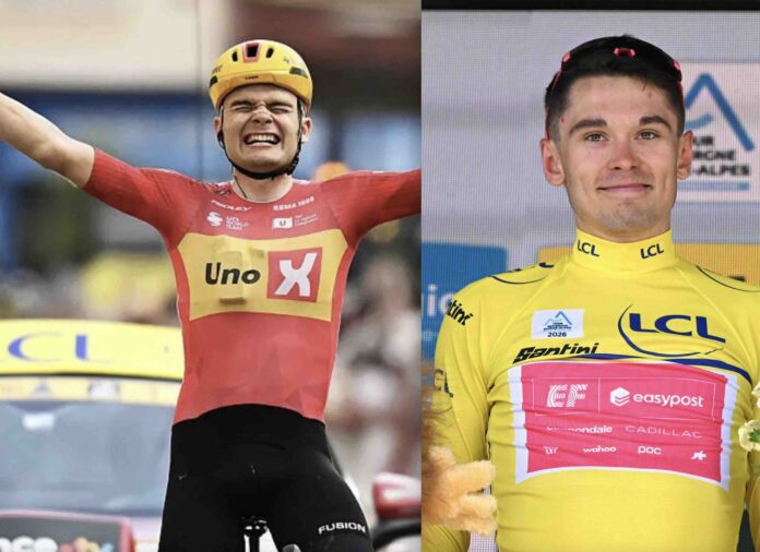 Tour Auvergne Rhône Alpes 2026 Anthon Charmig remporte la 2e étape Baudin reste en jaune