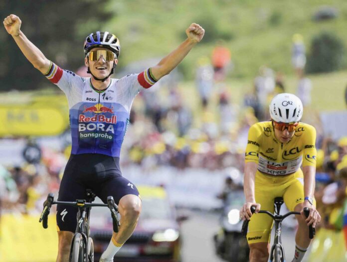 Tour de France 2026 Evenepoel gagne à Solaison Vingegaard abandonne Pogacar toujours en jaune