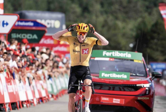 La Vuelta 2026 étape 7 Andreas Leknessund en solitaire doublé Uno X Pogacar grapille