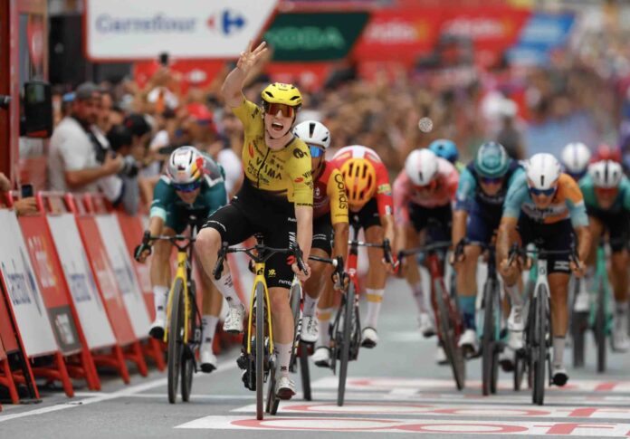 Vuelta 2026 étape 11 Matthew Brennan signe le hat trick van aert en lanceur de luxe